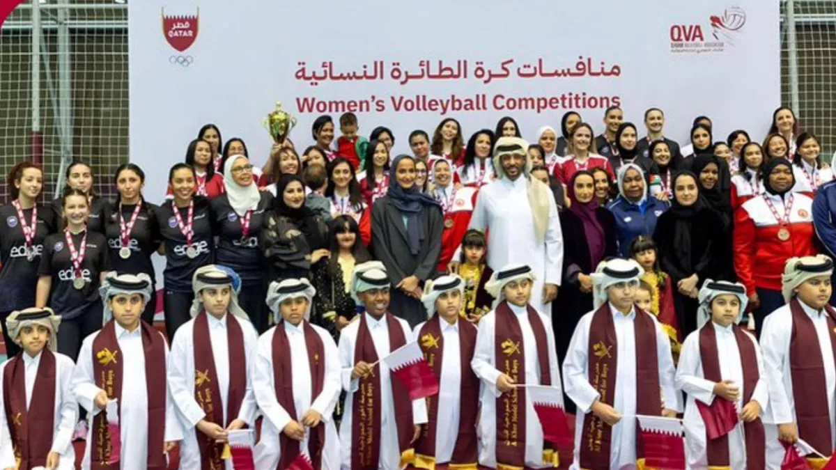 Her Excellency, Shikha Hind bint Hamad Al-Thani, graced the concluding moments of the inaugural Women's Open Volleyball Championship