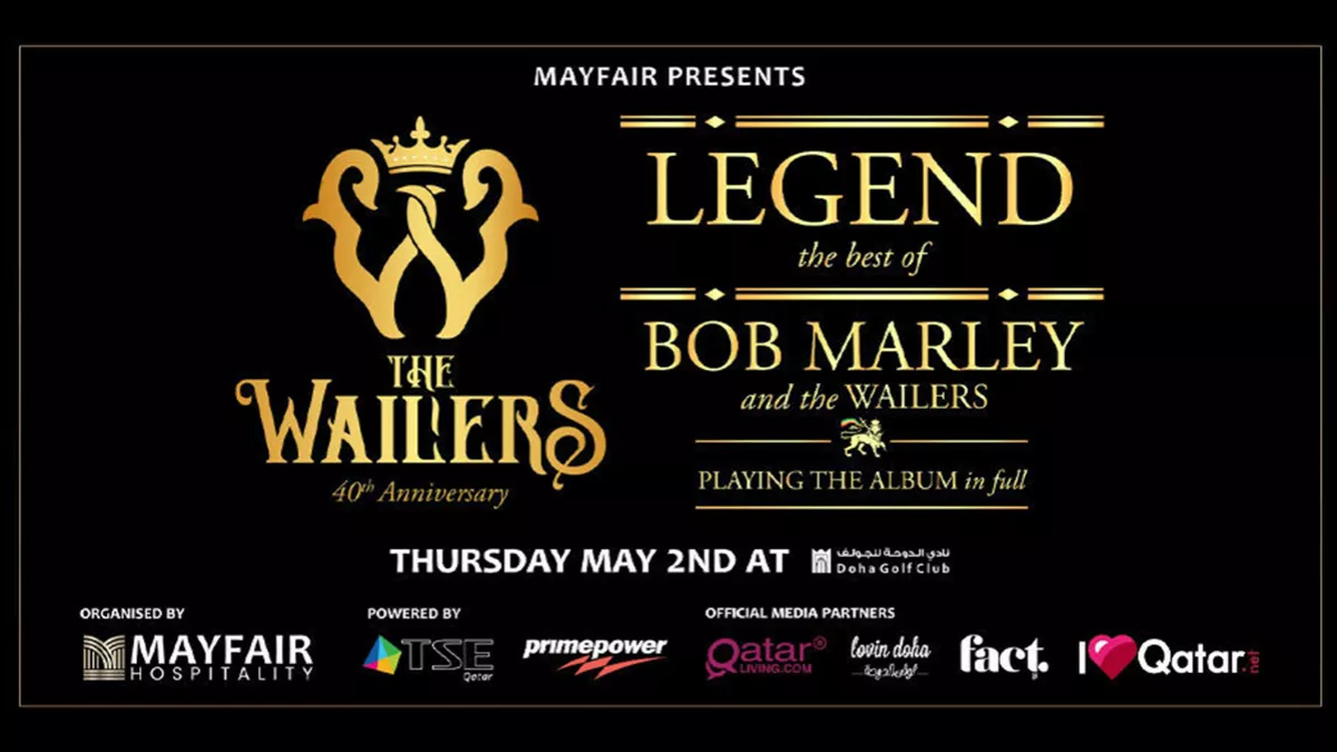 The Wailers, Bob Marley's band, will perform the LEGEND ALBUM on May 2