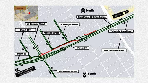 MoI has announced a temporary road closure on Al-Kassarat Street in the Industrial Area