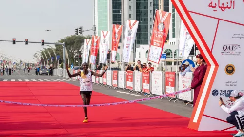 Doha Marathon; Uganda’s Solomon Mutai won the elite men’s race and Kenyan long-distance runner Valary Jemeli Aiyabei in the women’s elite race